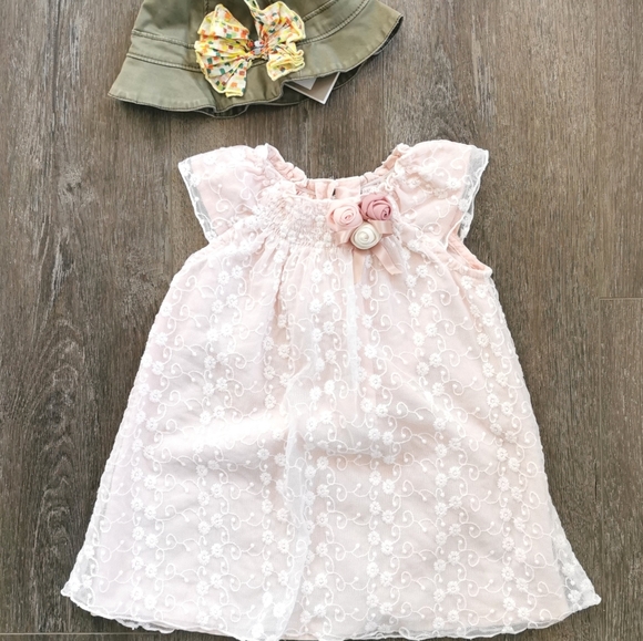 12 MONTHS CATHERINE MALANDRINO Floral Lace Dress EUC - Picture 1 of 5